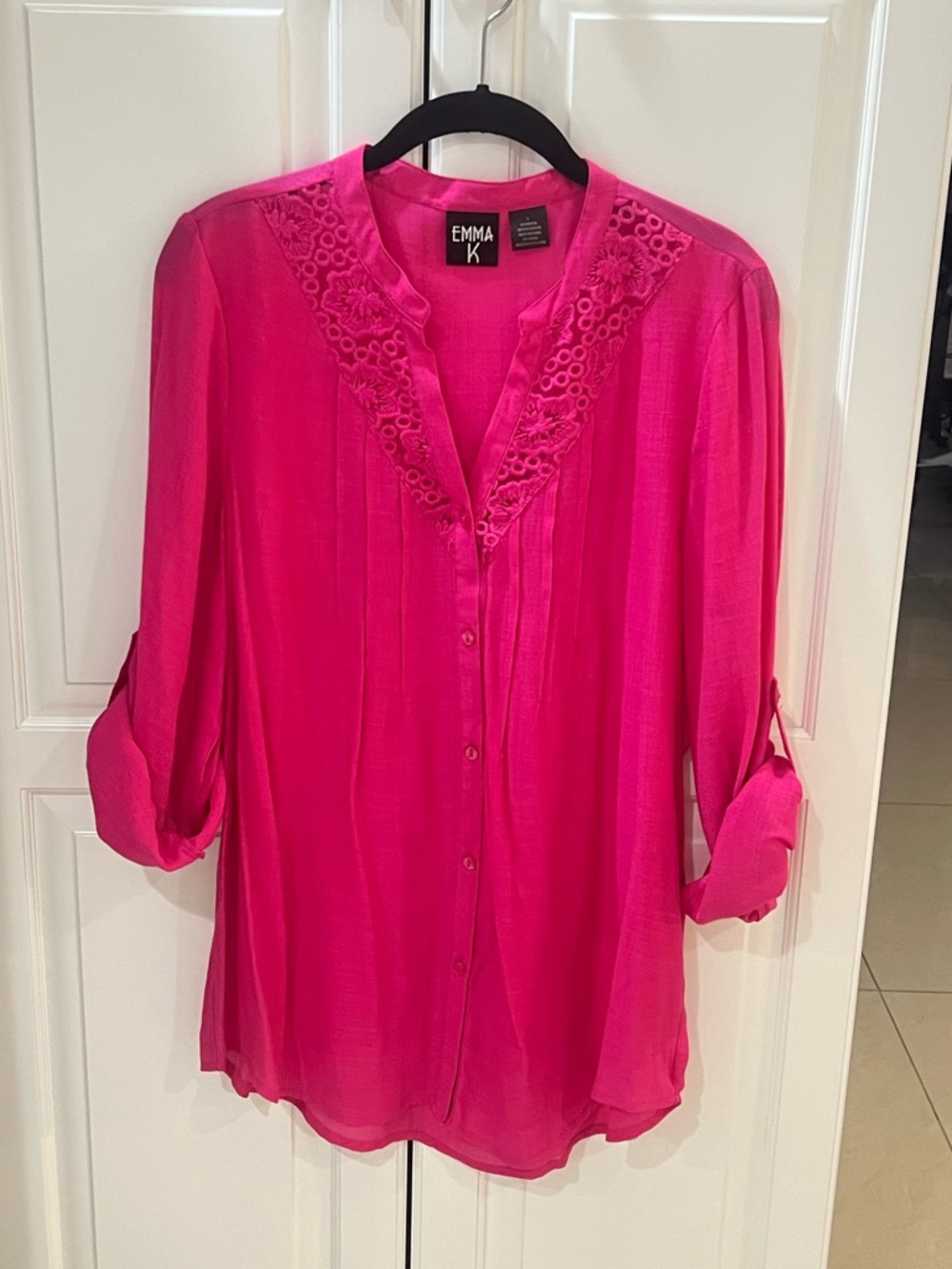 Emma K women’s hot pink blouse size large